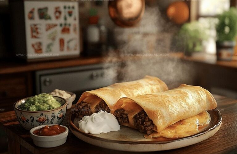 Flaming Beef And Cheese Chimichangas Recipe