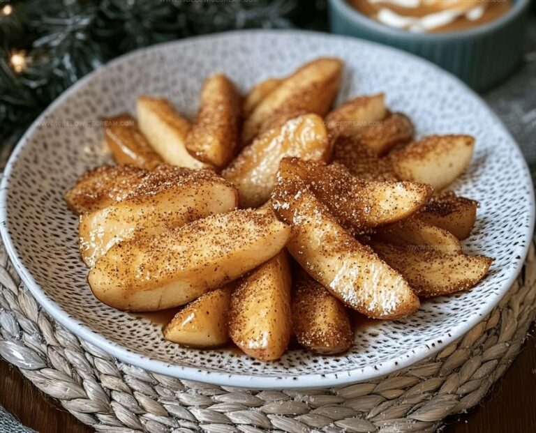 Air Fried Apple Wedges With Caramel Whipped Cream Dipping Sauce Recipe