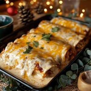 Cheesy Chicken Enchiladas With Creamy Sauce Recipe