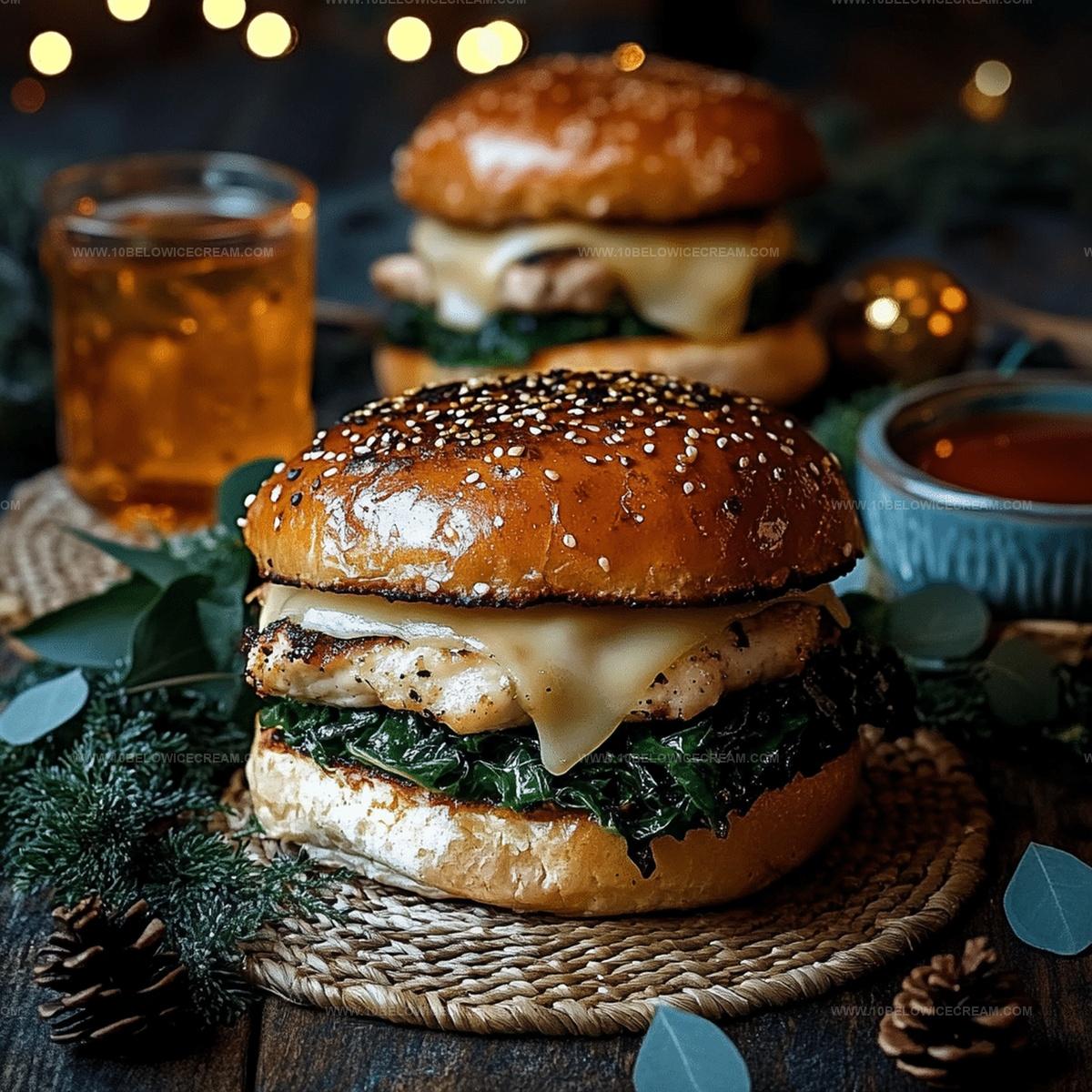 White Cheddar And Spinach Chicken Burgers Recipe