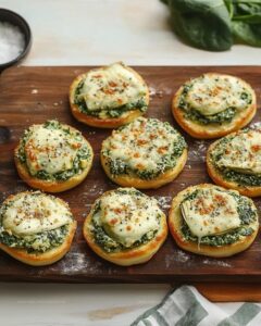 Spinach Artichoke Pizza Bagels Recipe