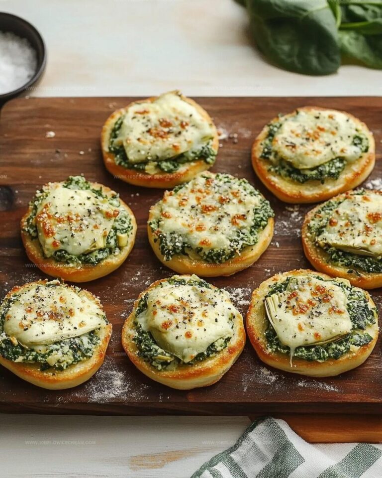 Spinach Artichoke Pizza Bagels Recipe