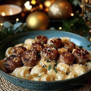 Garlic Butter Sausage Bites With Creamy Parmesan Pasta Recipe