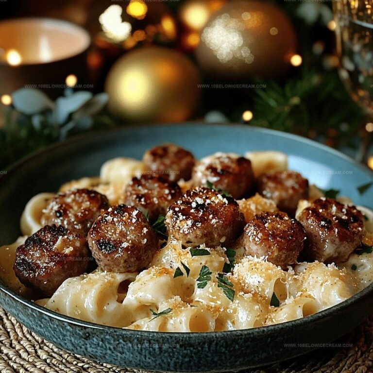 Garlic Butter Sausage Bites With Creamy Parmesan Pasta Recipe