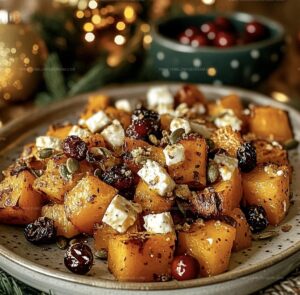 Crispy Honey-Roasted Butternut With Cranberries, Feta & Pumpkin Seeds Recipe