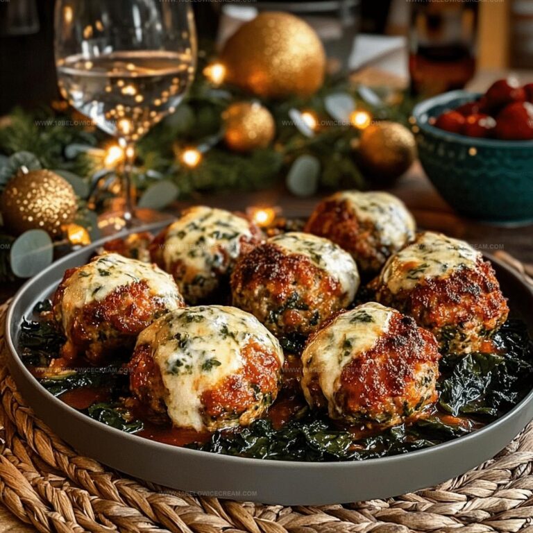 Spinach Garlic Meatballs Stuffed With Mozzarella Recipe