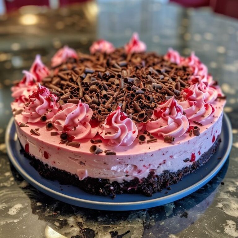 No-Bake Chocolate Pink Cheesecake Recipe