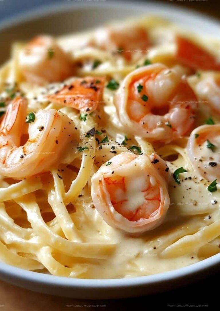 Creamy Alfredo Pasta with Salmon & Shrimp Recipe