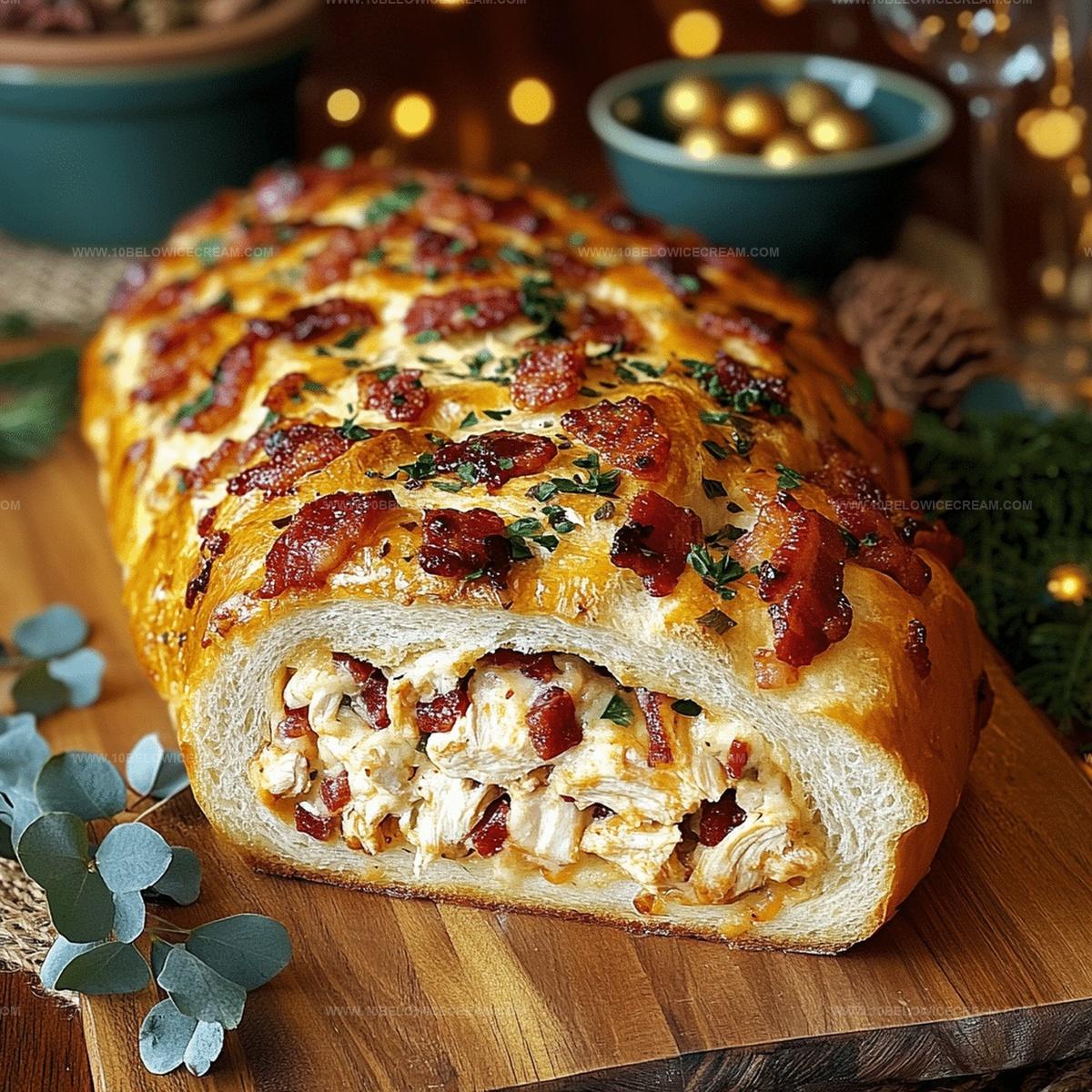 Chicken Bacon Ranch Stuffed Bread Savory Stuffed Italian Bread With Chicken, Bacon, And Ranch Recipe