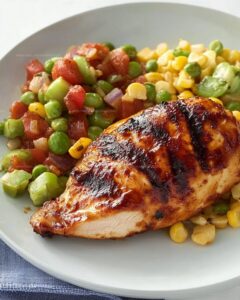 Barbecue Chicken with Succotash Recipe