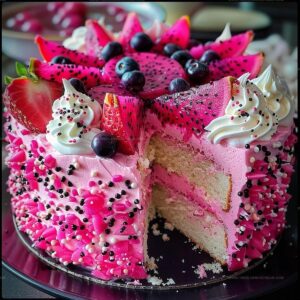 Luscious Pink Dragon Fruit Layer Cake Recipe