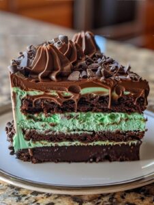 Mint Chocolate Fudge Cheesecake Cake Recipe