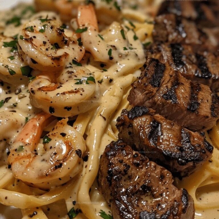 Blackened Steak and Shrimp Alfredo Recipe
