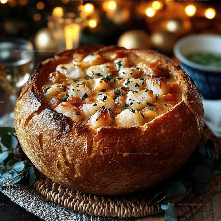 Stuffed Seafood Soup Bread Bowl Recipe