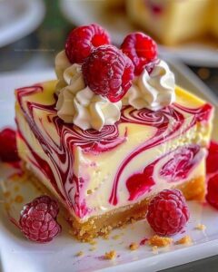 Elegant Raspberry Swirl Cheesecake Bars Recipe