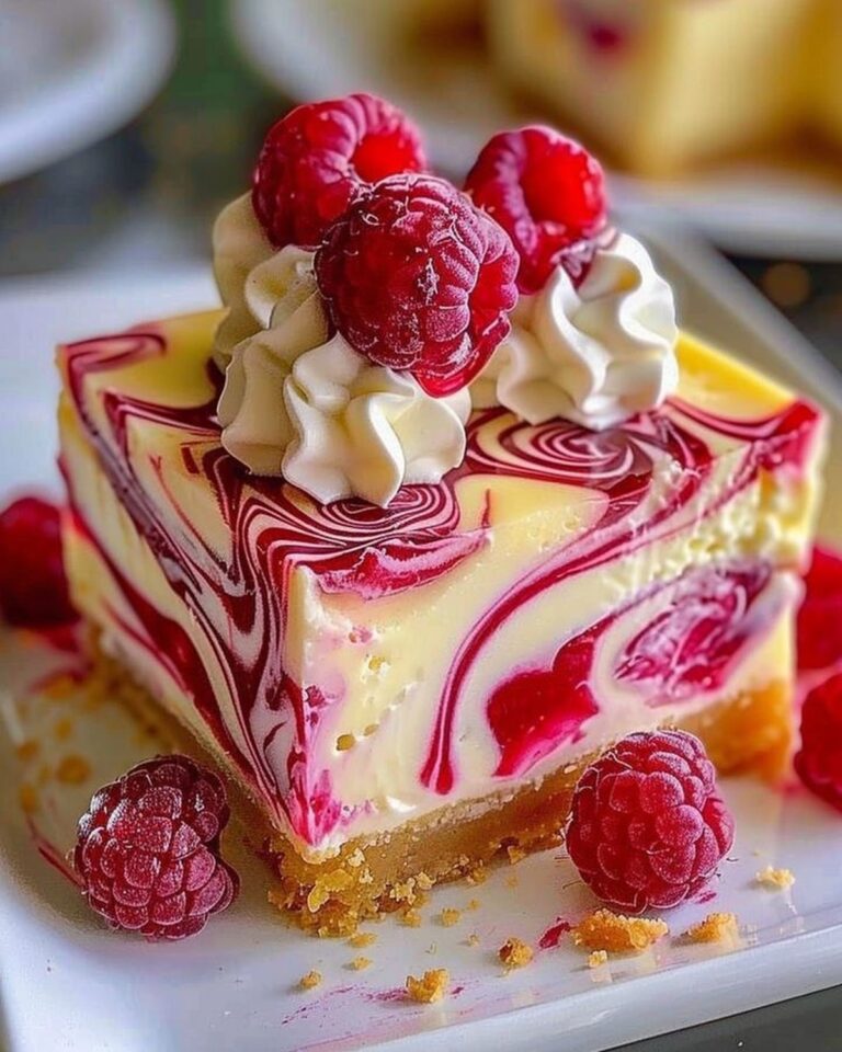 Elegant Raspberry Swirl Cheesecake Bars Recipe