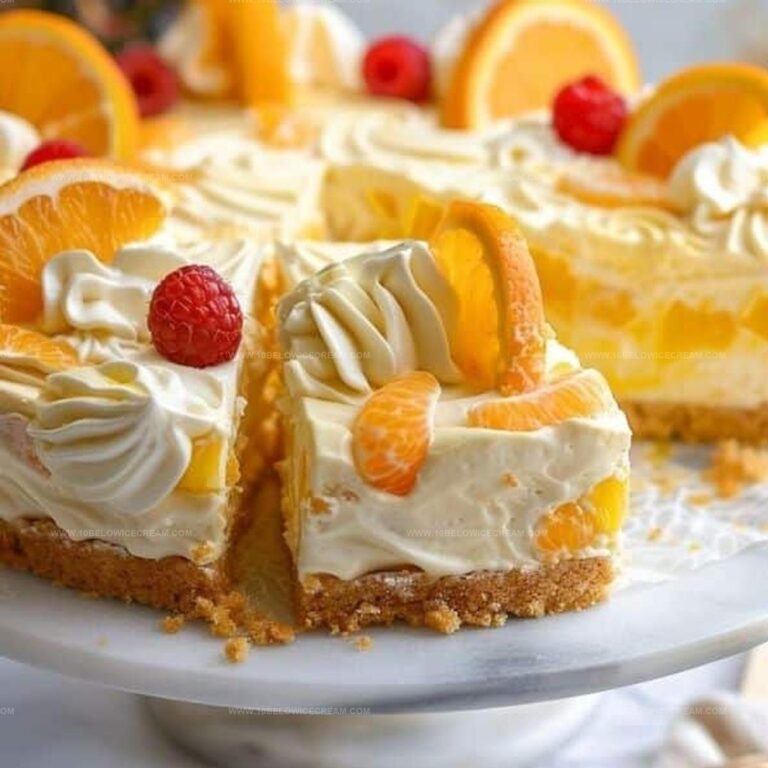 No-Bake Orange Pineapple Swirl Cheesecake Recipe