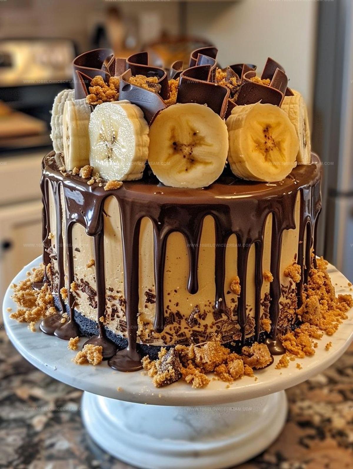 Chocolate Banana Cheesecake Cake Recipe