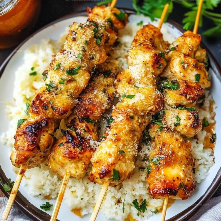 Air Fryer Garlic Parmesan Chicken Skewers Recipe