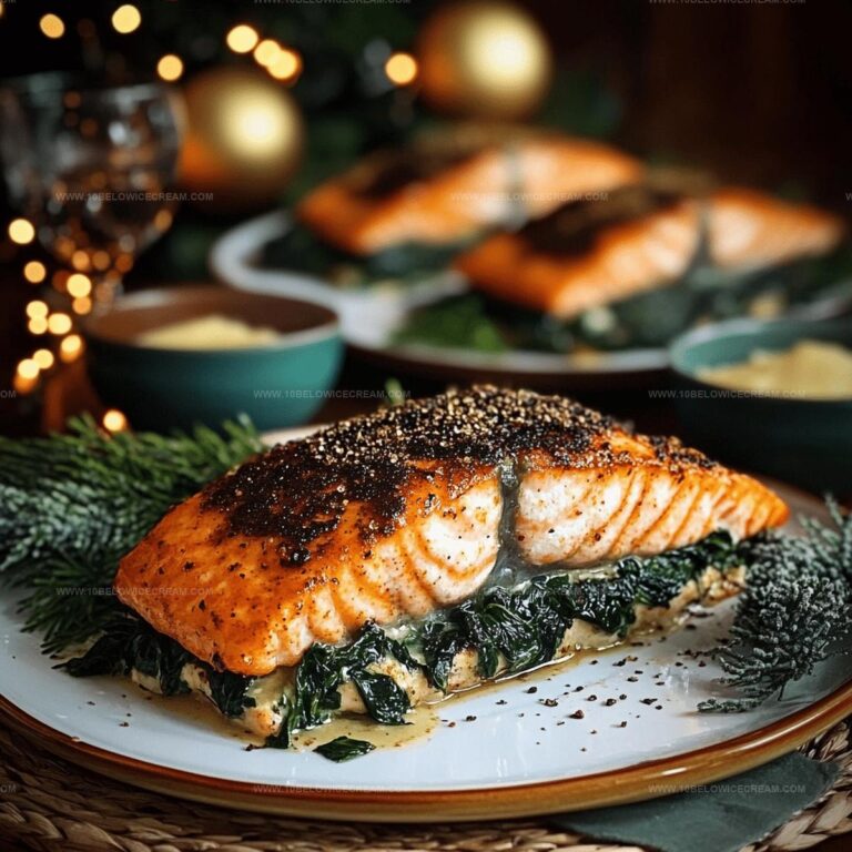 Blackened Salmon Stuffed With Spinach & Parmesan Recipe