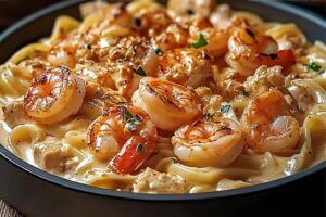 Creamy Cajun Shrimp And Chicken Pasta Recipe