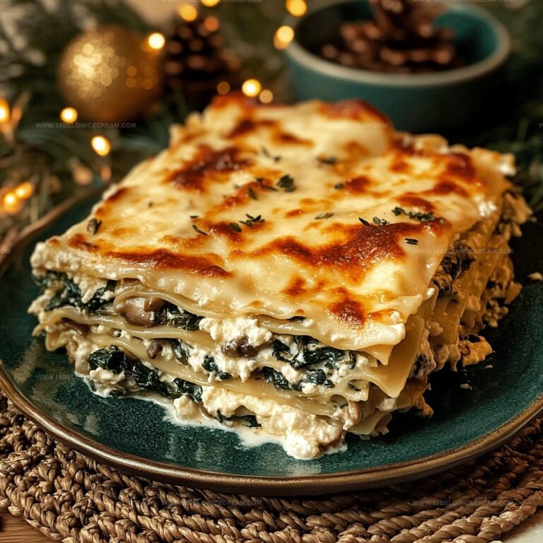 Creamy Spinach & Mushroom Lasagna Recipe