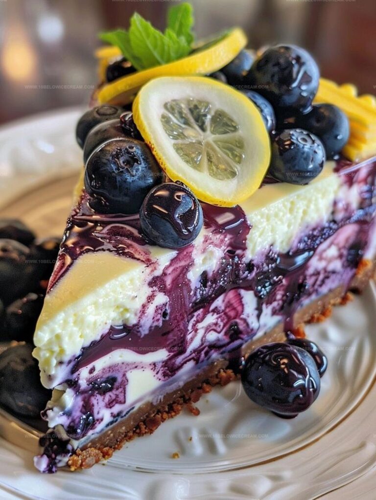Lemon Blueberry Swirl Cheesecake Recipe
