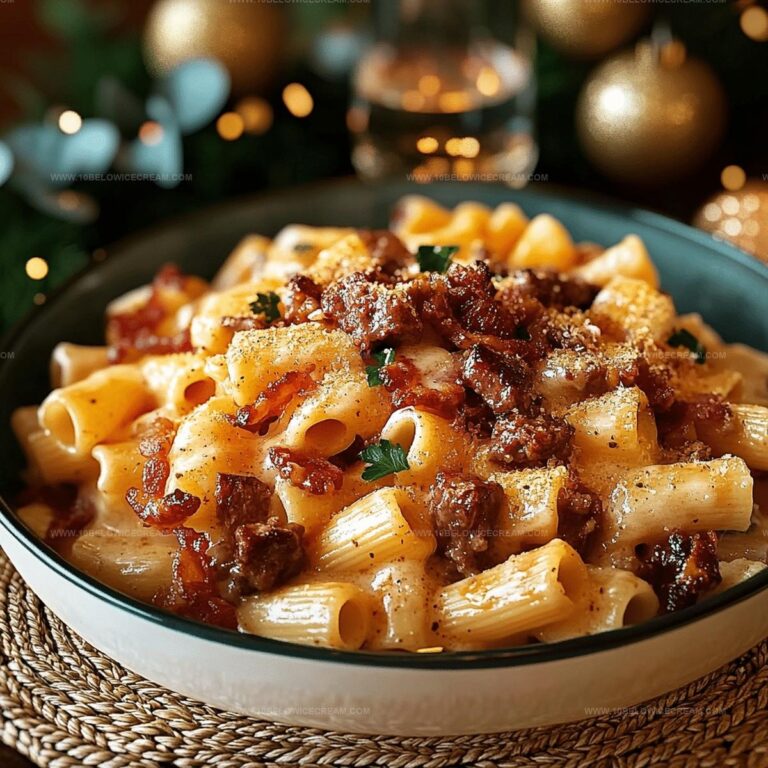 Cheesy Beef And Turkey Bacon Pasta Recipe