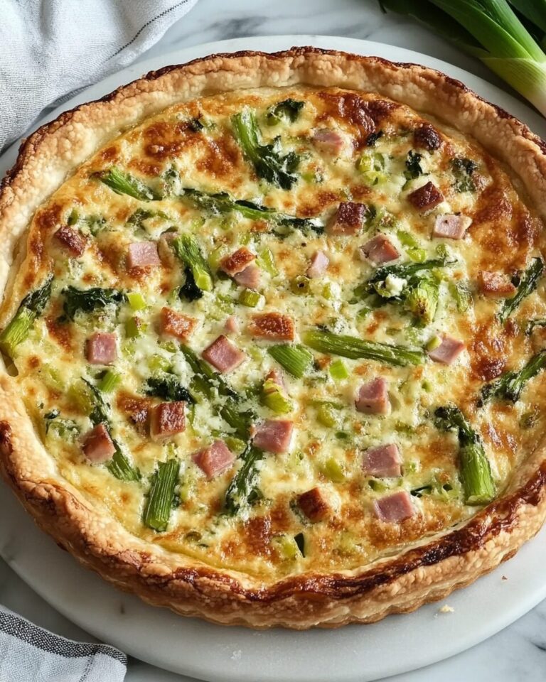 Savory Ricotta, Ham, and Scallion Tart with Flaky Pastry Recipe