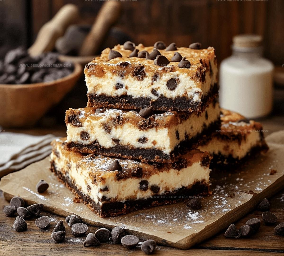 Chocolate Chip Bars Stuffed With Cheesecake Recipe