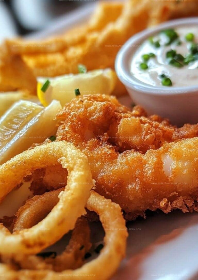 Crispy Battered Cod and Onion Rings Platter Recipe