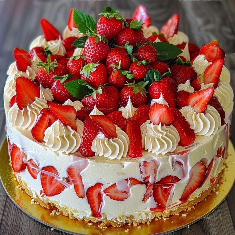 Strawberries And Cream Cheesecake Cake Recipe