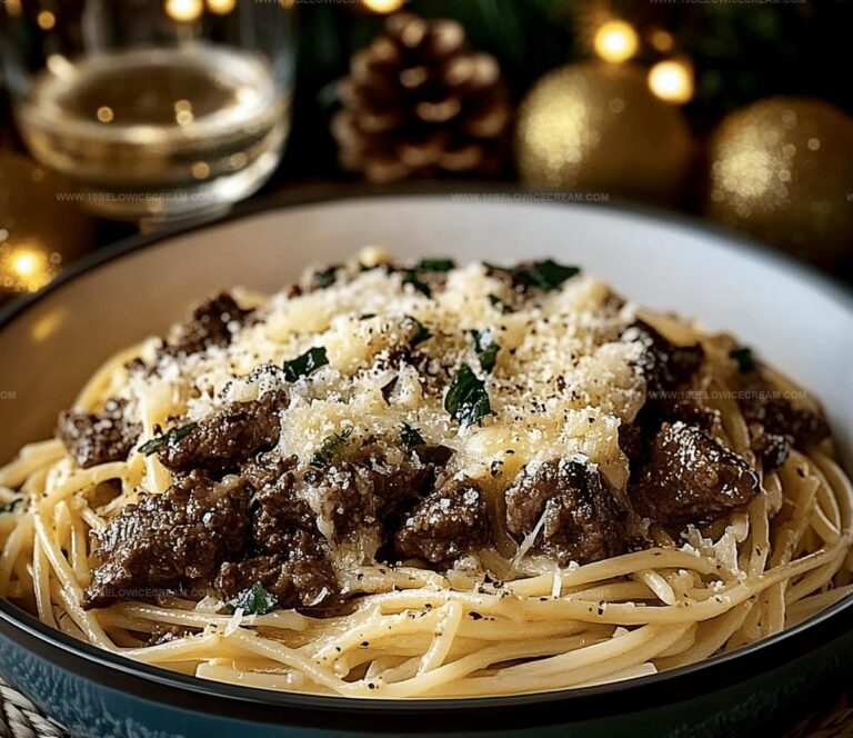 Garlic Parmesan Beef & Spaghetti Pasta Recipe