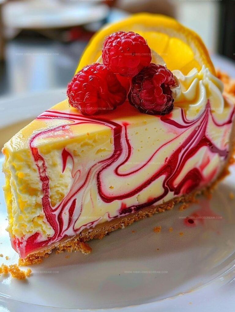 Luscious Lemon Raspberry Swirl Cheesecake Recipe