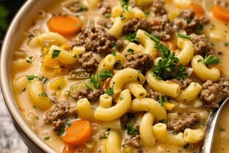 One-Pot Macaroni Cheeseburger Soup Recipe