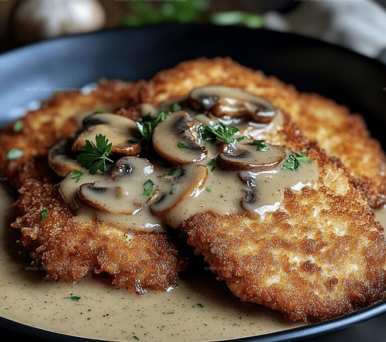 Crispy Fried Pork Schnitzel With Mushroom Pan Gravy Recipe