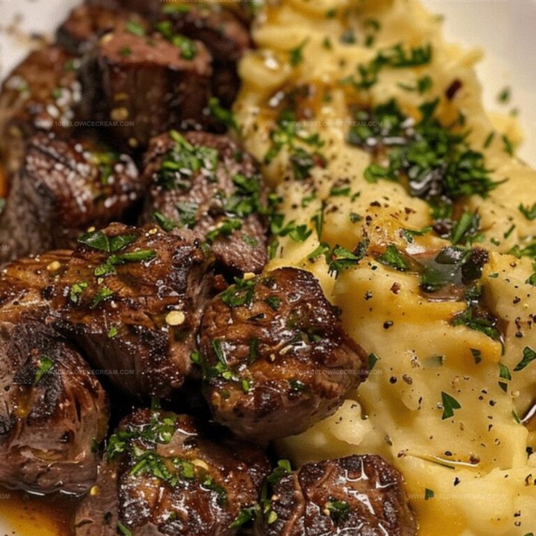Garlic Garlic Butter Steak Bites And Mash Recipe