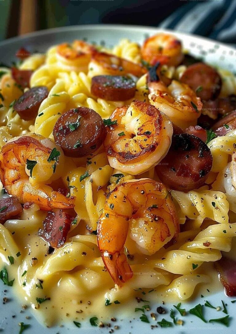 Cheesy Shrimp, Sausage & Bacon Pasta Recipe