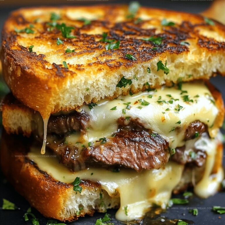 Steak Grilled Cheese With Cheesy Garlic Bread Recipe