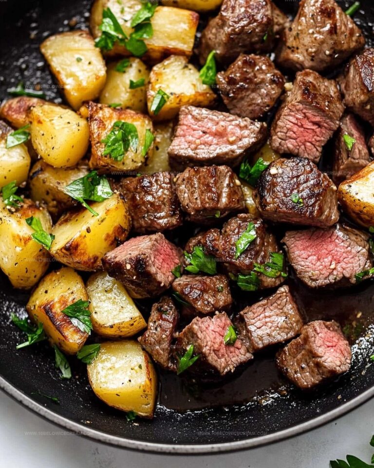 Garlic Butter Steak Bites and Potatoes Recipe