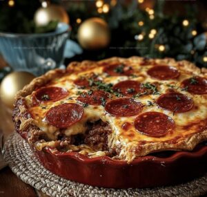 Deep Hamburger Sausage & Pepperoni Pie Recipe