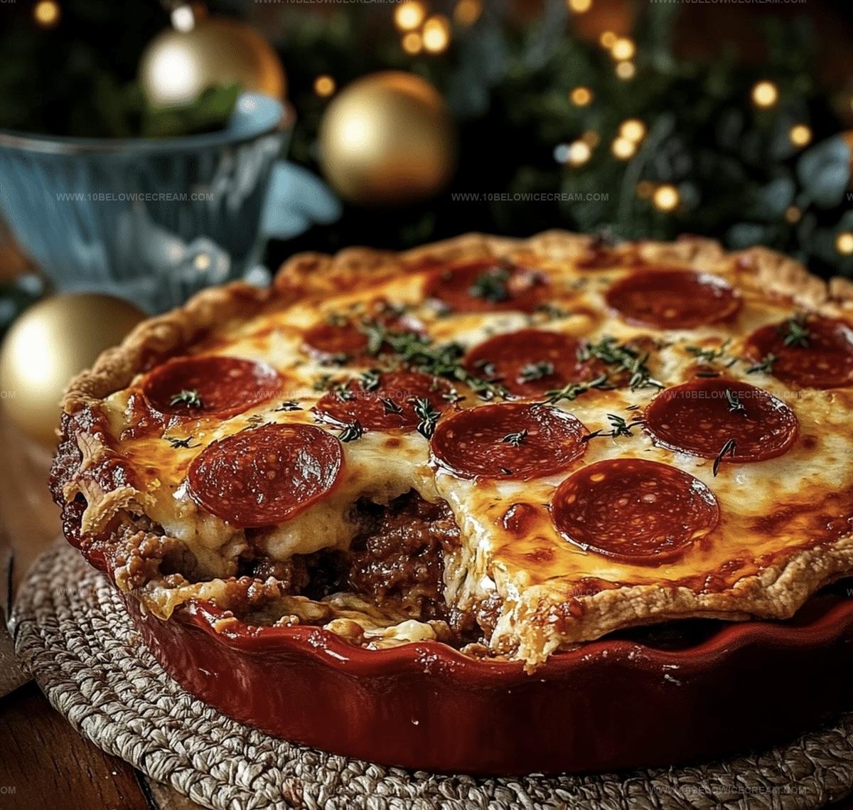 Deep Hamburger Sausage & Pepperoni Pie Recipe