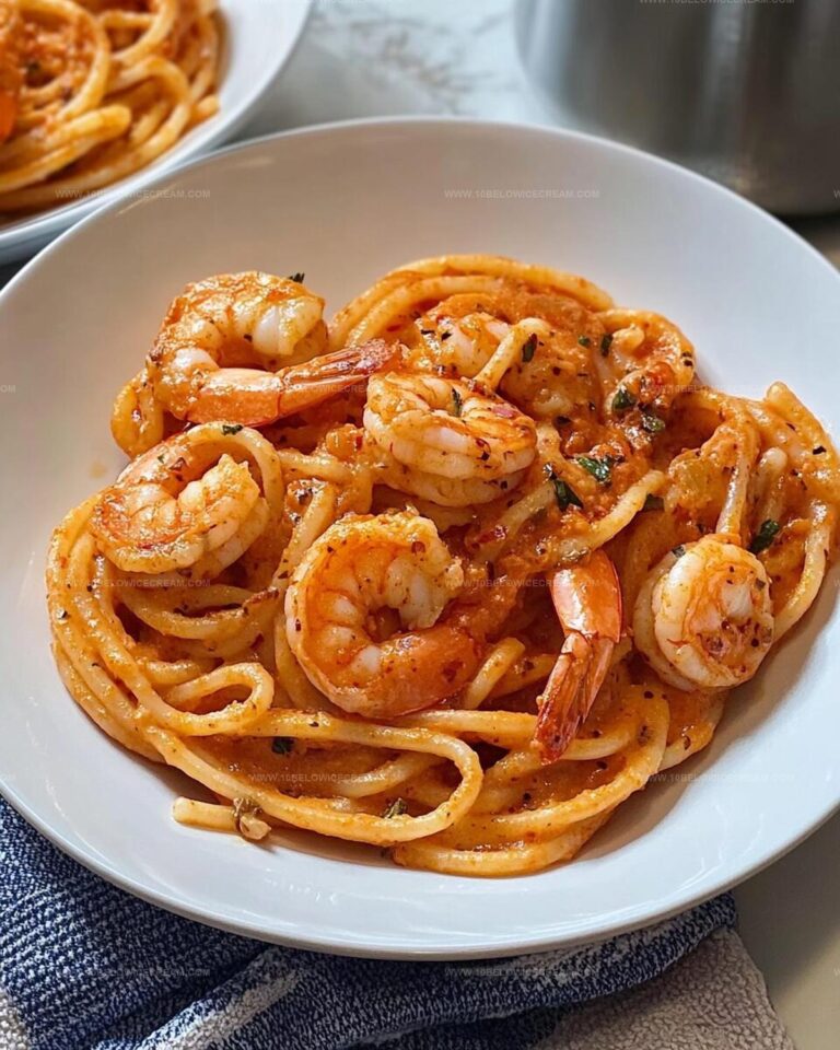 Creamy Rose Bucatini with Shrimp and Roasted Red Pepper Bliss Recipe