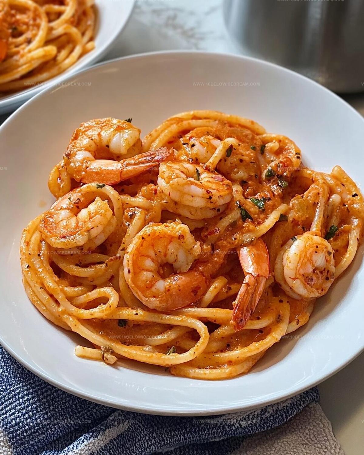 Creamy Rose Bucatini with Shrimp and Roasted Red Pepper Bliss Recipe