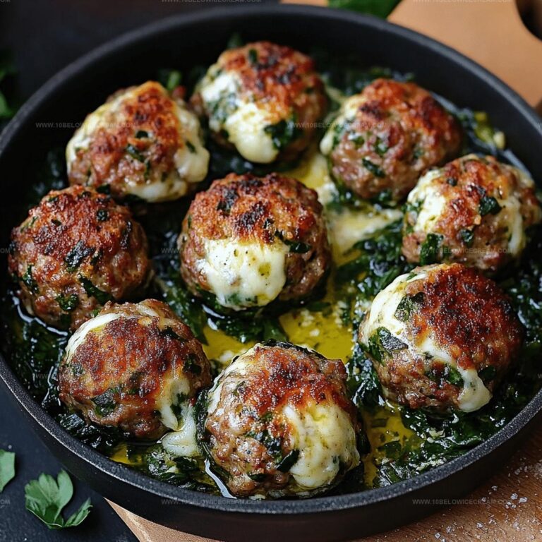 Best Spinach Garlic Meatballs Stuffed With Mozzarella Recipe
