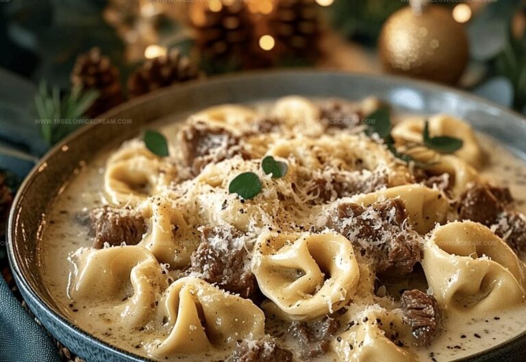 Beef & Parmesan Tortellini In Creamy Sauce Recipe