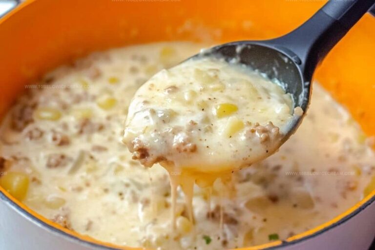 Cheesy Hamburger Potato Soup Recipe