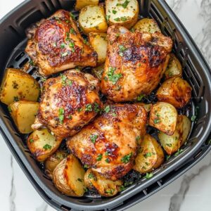 Air Fryer Chicken Thighs and Potatoes Recipe