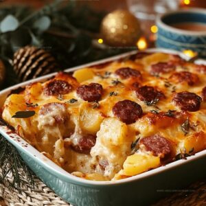 Cheesy Potato & Smoked Sausage Casserole Recipe