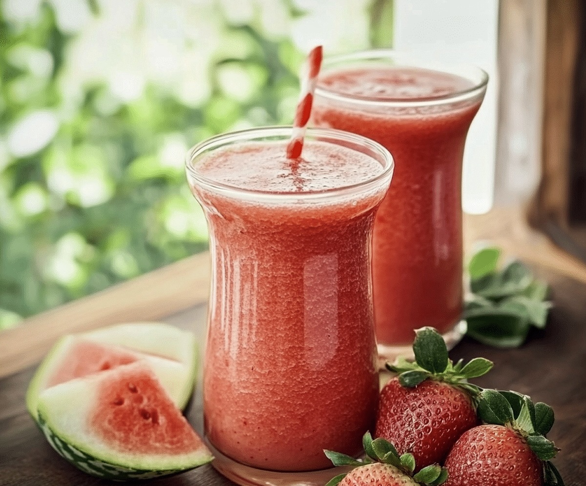 Refreshing Watermelon Strawberry Smoothie Recipe